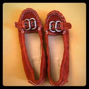 Nine West Red Suede Moccasin